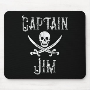 Kapitän Jim Vintage personalisierter Piratenschäde Mousepad