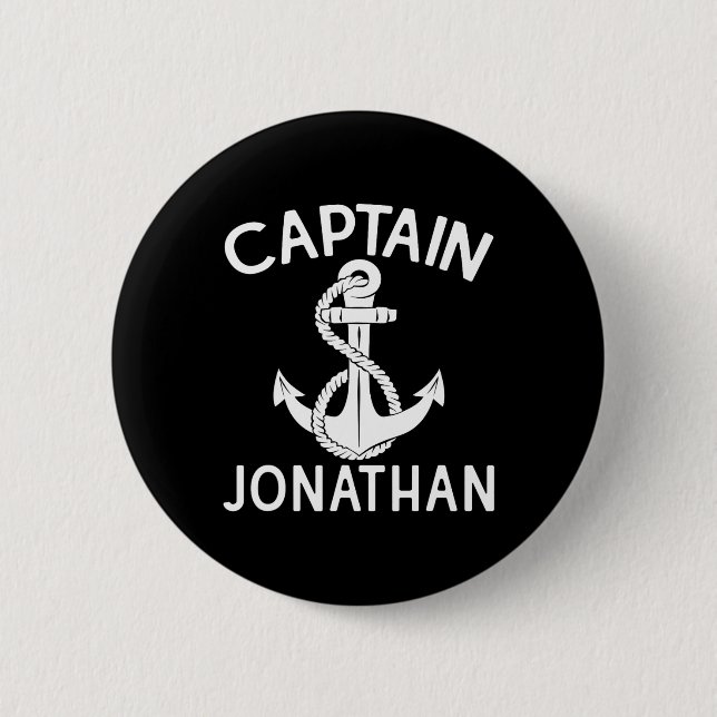 Kapitän Jonathan Bootsanker Yacht Bootfahren Schif Button (Vorderseite)
