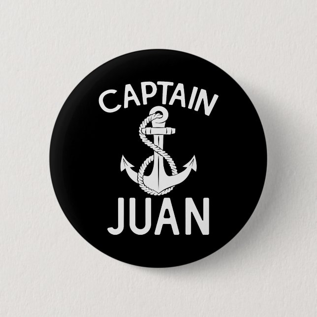 Kapitän Juan Schiff Boot Bootfahren Yacht Anker  Button (Vorderseite)