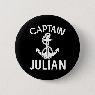 Kapitän Julian Yacht Segelschiff Boot Anker  Button