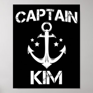 Kapitän Kim lustiger Geburtstagsname Bootsgeschenk Poster