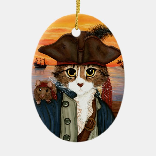 Kapitän Löwe, Piraten-Katze u. Keramikornament (Vorne)