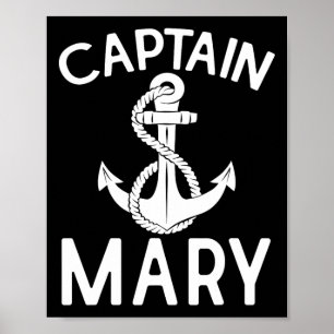 Kapitän Mary Schiff Yacht Bootfahren Boot Anker Poster