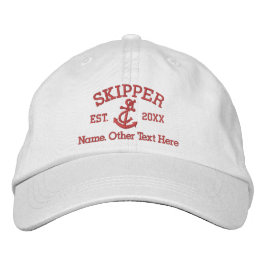 Kapitän mit Anker Personalisiert Bestickte Baseballkappe