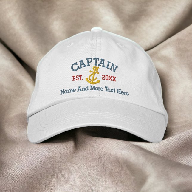 Kapitän mit Anker Personalisiert Bestickte Baseballkappe (Von Creator hochgeladen)