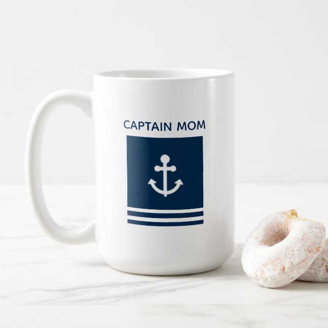 Kapitän Mom Anchor Coffee Mug Kaffeetasse (Mit Donut)