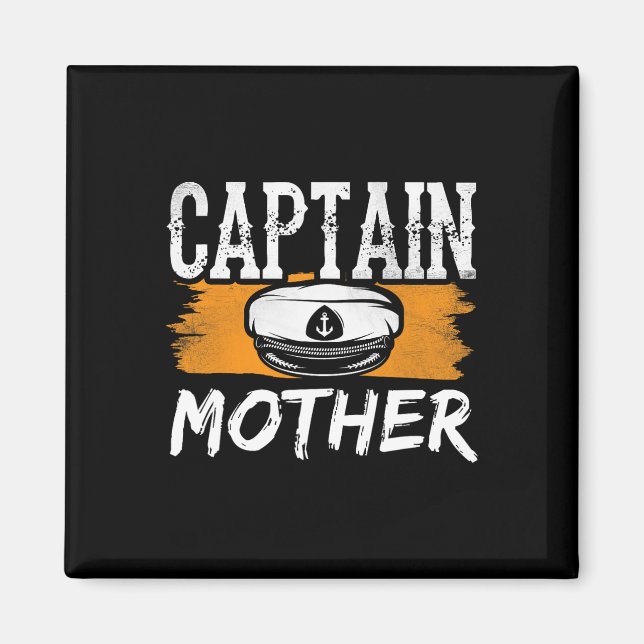 Kapitän Mutter Boot Crew Yacht Schiff Mama Mutti M Magnet (Vorne)