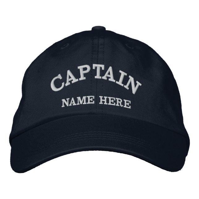 Kapitän Name Sailor Hat Bestickte Baseballkappe (Vorderseite)