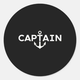 Kapitän Nautical Anker Boater Segler Yachting Boa Runder Aufkleber