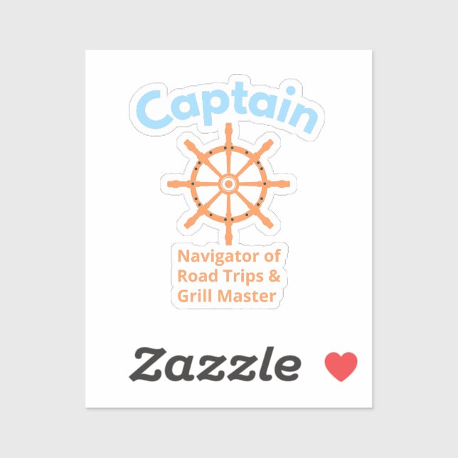 Kapitän – Navigator von Road Trips Aufkleber (Blatt)