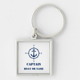 Kapitän oder Name des Schiffes Name Nautical Compa Schlüsselanhänger
