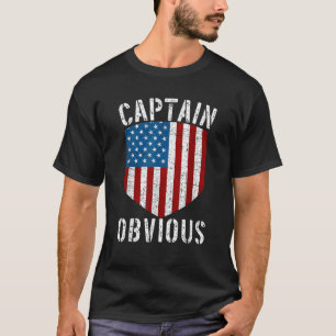 Kapitän Offensichtlicher amerikanischer Flaggensch T-Shirt