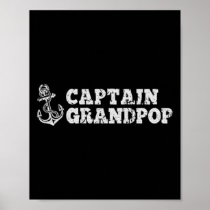 Kapitän Opa Segelboot Vintage Boot Anker Poster