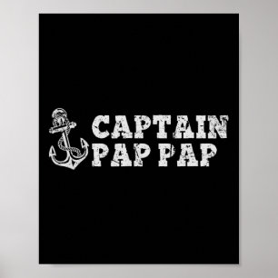 Kapitän Pap-pap Segelboot Pappap Boot Anker Poster