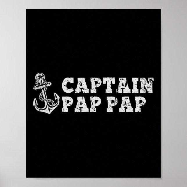 Kapitän Pap-pap Segelboot Pappap Boot Anker Poster (Vorne)