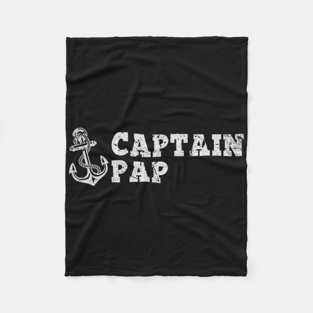 Kapitän Pap Segelboot Vintage Boot Anker Fu Fleecedecke (Vorderseite)