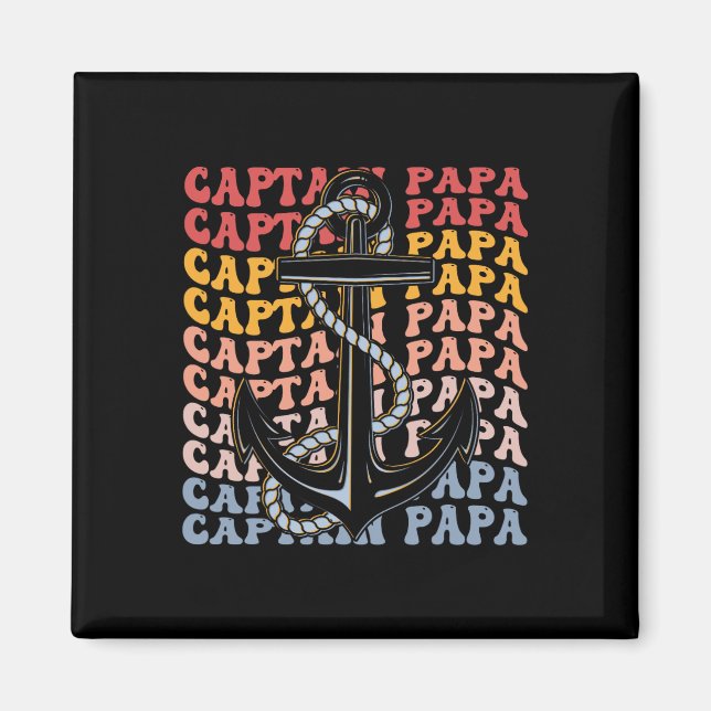 Kapitän Papa Groovy Boating Papa  Magnet (Vorne)