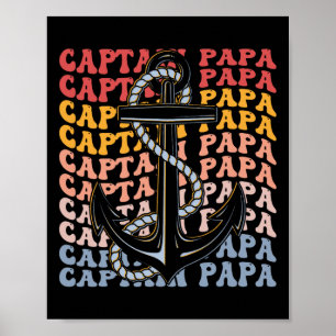 Kapitän Papa Groovy Boating Papa Poster