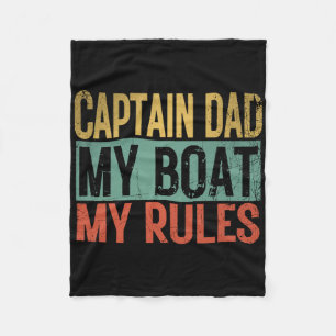 Kapitän Papa Mein Boot Meine Regeln Lustig Retro Y Fleecedecke