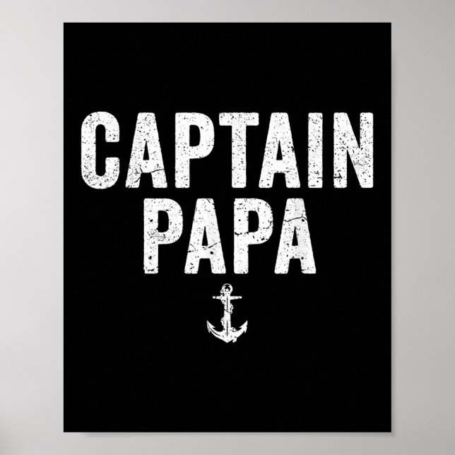 Kapitän Papa Pontonboot Seefischerei Bootfahren Se Poster (Vorne)