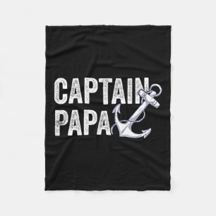Kapitän Papa Pontoon Geschenk See Segler Fischerbo Fleecedecke