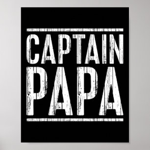Kapitän Papa-Shirt Pontonboot Vatertag Fischen Poster