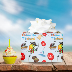 Kapitän Papagei Schatz Pirat Geschenkpapier