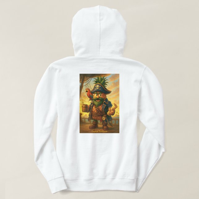 Kapitän PineBeard-Ananas-Reich Hoodie (Design Rückseite)