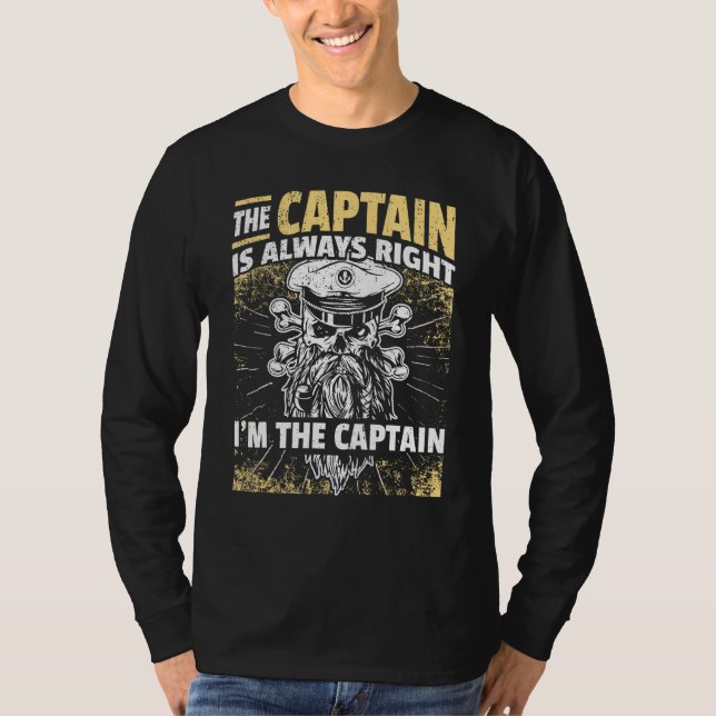 Kapitän Pontonboot I Skipper Pontonbootfahren T-Shirt (Vorderseite)