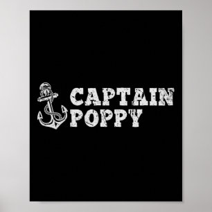 Kapitän Poppy Segelboot Vintage Boot Anker Poster