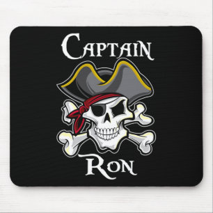 Kapitän Ron Vintage personalisiertes Piratenbootfa Mousepad