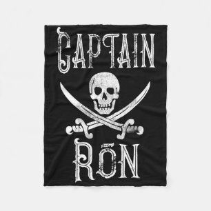 Kapitän Ron Vintage Persönliches Piratenbootfahren Fleecedecke