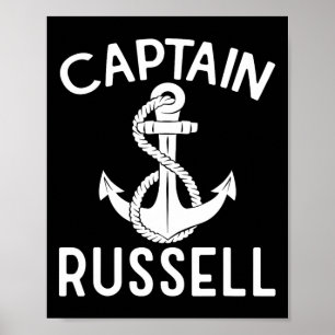 Kapitän Russell Boot Bootfahren Anker Yacht Schiff Poster