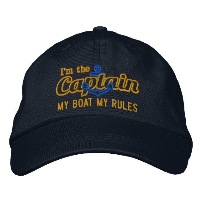 Kapitän sagt, Mein Boot Bestickte Baseballkappe (Vorderseite)