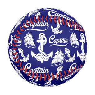 Kapitän Segelboot Anker Nautisches Design Baseball