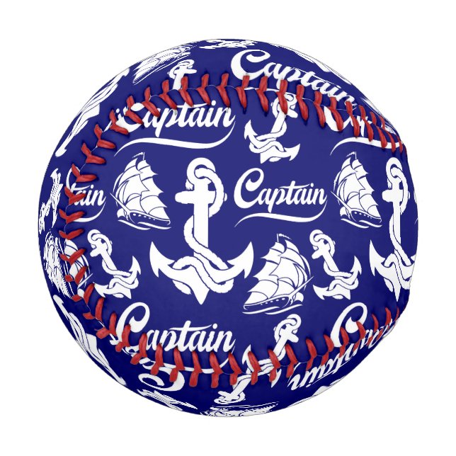 Kapitän Segelboot Anker Nautisches Design Baseball (Vorderseite Links)