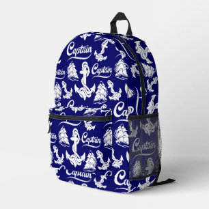Kapitän Segelboot Anker Nautisches Design Bedruckter Rucksack