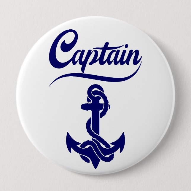 Kapitän Segelboot Anker Nautisches Design Button (Vorderseite)