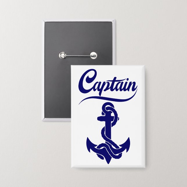 Kapitän Segelboot Anker Nautisches Design Button (Vorderseite/Rückseite)