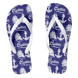 Kapitän Segelboot Anker Nautisches Design Flip Flops