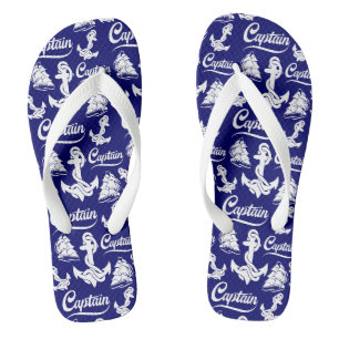Kapitän Segelboot Anker Nautisches Design Flip Flops