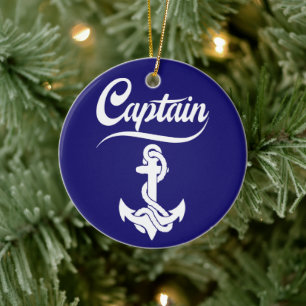 Kapitän Segelboot Anker Nautisches Design Keramik Ornament