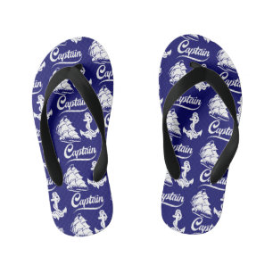 Kapitän Segelboot Anker Nautisches Design Kinderbadesandalen