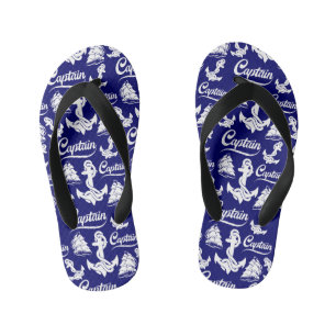 Kapitän Segelboot Anker Nautisches Design Kinderbadesandalen