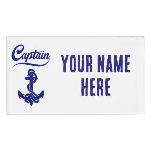 Kapitän Segelboot Anker Nautisches Design Namenschild