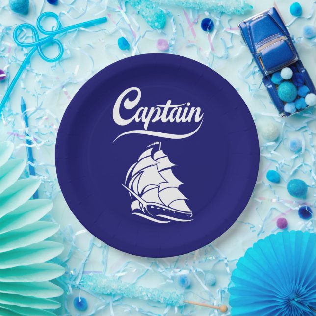 Kapitän Segelboot Anker Nautisches Design Pappteller (Party)