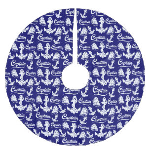 Kapitän Segelboot Anker Nautisches Design Polyester Weihnachtsbaumdecke