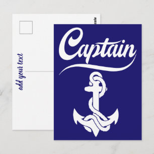 Kapitän Segelboot Anker Nautisches Design Postkarte