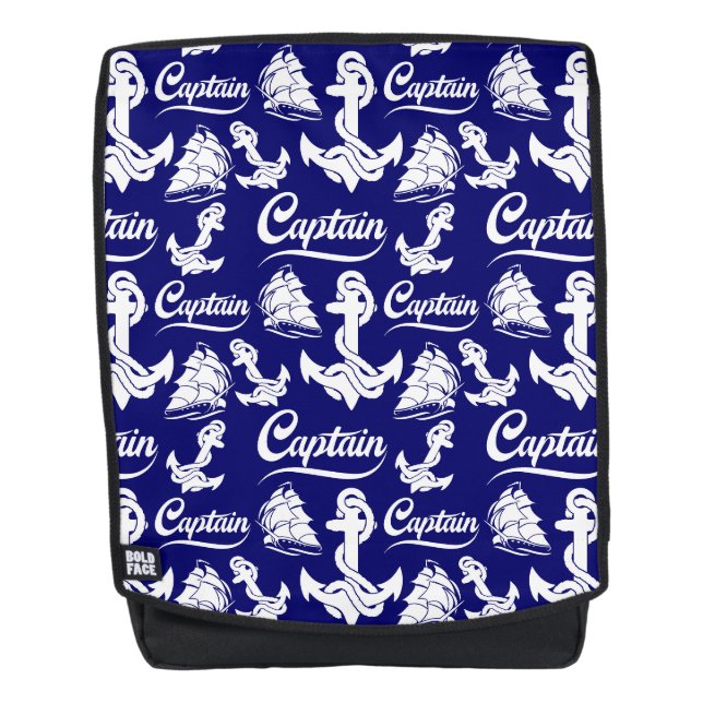 Kapitän Segelboot Anker Nautisches Design Rucksack (Vorderseite)