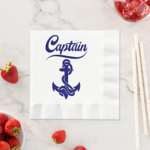Kapitän Segelboot Anker Nautisches Design Serviette